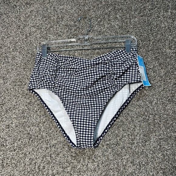 NWT DRAPER JAMES RSVP Side Shirred High-Waisted Swim Bottoms Size Large - Picture 3 of 7